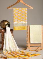 Linen Cotton Yellow Casual Wear Printed Salwar Suit